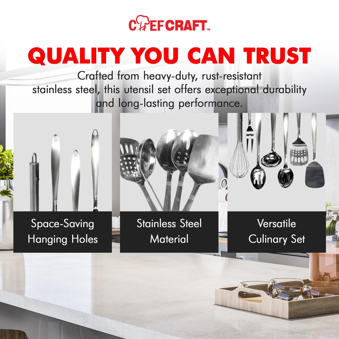 Chef Craft Select Kitchen Tool and Utensils, Stainless Steel